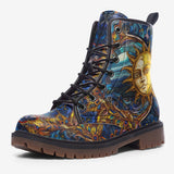 Leather Boots Ancient Fantasy Sun and Moon