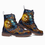 Leather Boots Ancient Fantasy Sun and Moon