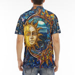 Men's Polo Shirt Ancient Fantasy Sun and Moon