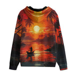 Men's Zip Up Hoodie Fantasy Tropical Sunset