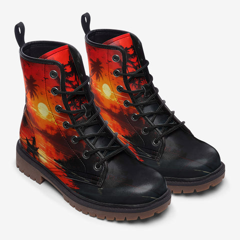 Leather Boots Fantasy Tropical Sunset
