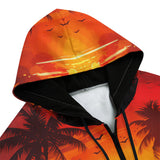 Men's Zip Up Hoodie Fantasy Tropical Sunset