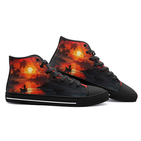High-Top Canvas Shoes Fantasy Tropical Sunset
