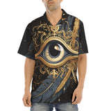 Hawaiian Shirt Golden Eye with Feather Symbolism
