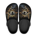 Classic Clogs Golden Eye with Feather Symbolism