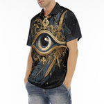 Men's Polo Shirt Golden Eye with Feather Symbolism