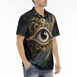 Men's Polo Shirt Golden Eye with Feather Symbolism