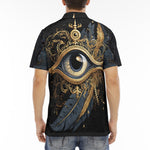 Men's Polo Shirt Golden Eye with Feather Symbolism