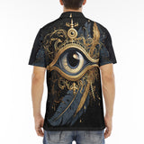 Men's Polo Shirt Golden Eye with Feather Symbolism