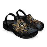 Classic Clogs Golden Eye with Feather Symbolism