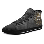 High-Top Canvas Shoes Dark Silver Sun Fantasy Art