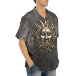 Hawaiian Shirt Dark Silver Sun Fantasy Art