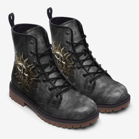 Leather Boots Dark Silver Sun Fantasy Art