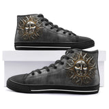 High-Top Canvas Shoes Dark Silver Sun Fantasy Art