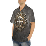 Hawaiian Shirt Dark Silver Sun Fantasy Art