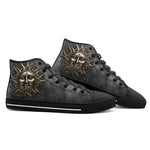 High-Top Canvas Shoes Dark Silver Sun Fantasy Art