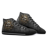 High-Top Canvas Shoes Dark Silver Sun Fantasy Art