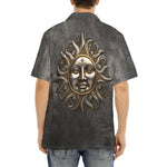 Hawaiian Shirt Dark Silver Sun Fantasy Art