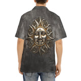 Hawaiian Shirt Dark Silver Sun Fantasy Art