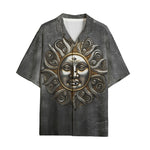 Hawaiian Shirt Dark Silver Sun Fantasy Art
