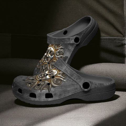 Classic Clogs Dark Silver Sun Fantasy Art