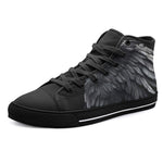 High-Top Canvas Shoes Black Angel Wings