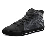 High-Top Canvas Shoes Black Angel Wings