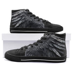 High-Top Canvas Shoes Black Angel Wings