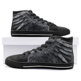 High-Top Canvas Shoes Black Angel Wings
