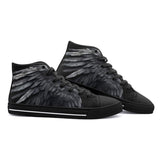 High-Top Canvas Shoes Black Angel Wings
