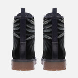 Leather Boots Black Angel Wings