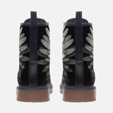 Leather Boots White Angel Wings
