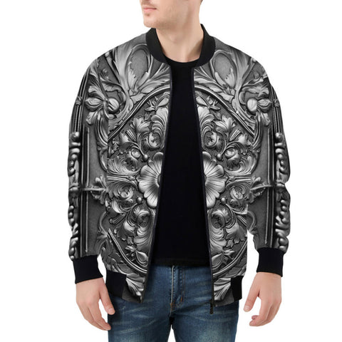 Bomber Jacket Silver Metal Ornaments