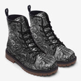 Leather Boots Silver Metal Ornaments