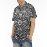 Men's Polo Shirt Silver Metal Ornaments