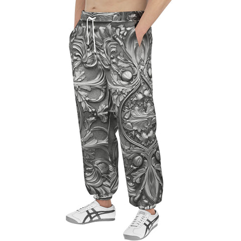 Men's Sweatpants Silver Metal Ornaments