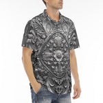 Men's Polo Shirt Silver Metal Ornaments