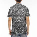 Men's Polo Shirt Silver Metal Ornaments