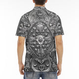 Men's Polo Shirt Silver Metal Ornaments