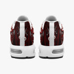 Air Cushion Sneakers Red Abstract Floral Motifs
