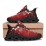 Sports Sneakers Red Abstract Floral Motifs