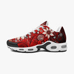 Air Cushion Sneakers Red Abstract Floral Motifs