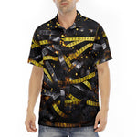 Men's Polo Shirt Warning Police Tape