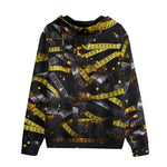 Men's Zip Up Hoodie Warning Police Tape