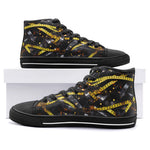 High-Top Canvas Shoes Warning Police Tape