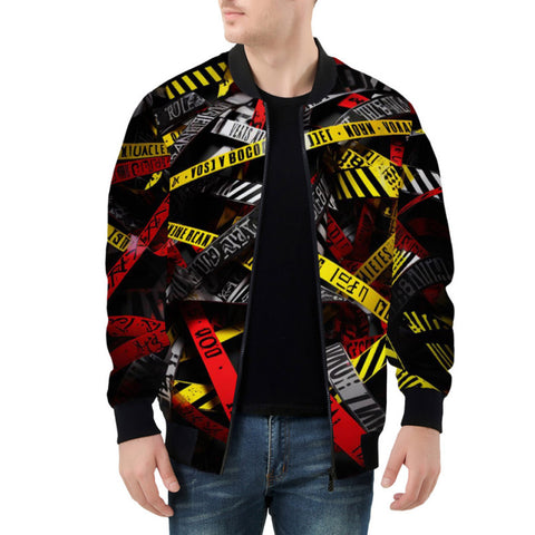 Bomber Jacket Caution Tapes Abstraction
