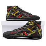 High-Top Canvas Shoes Caution Tapes Abstraction
