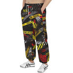 Men's Sweatpants Caution Tapes Abstraction