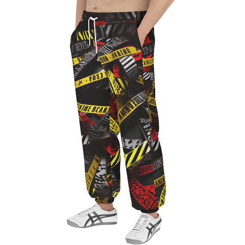 Men's Sweatpants Caution Tapes Abstraction