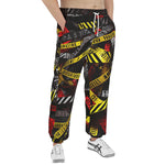 Men's Sweatpants Caution Tapes Abstraction